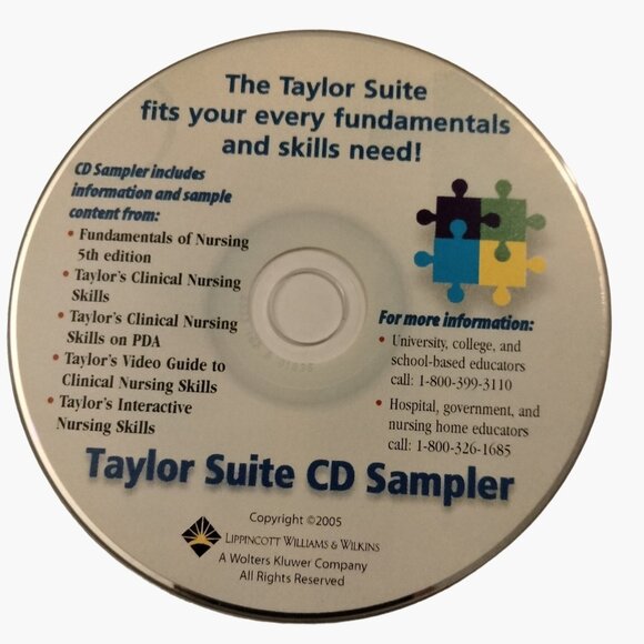Fundamentals Clinical Nursing Skills Taylor Suite CD Sampler Student Nurse - Picture 1 of 4